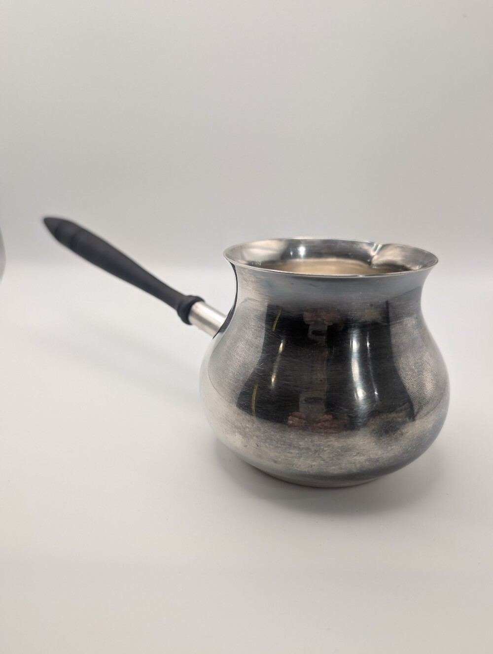 Antique EG Webster & Son Silverplate Brandy Warmer Wood Handle Pipkin VTG